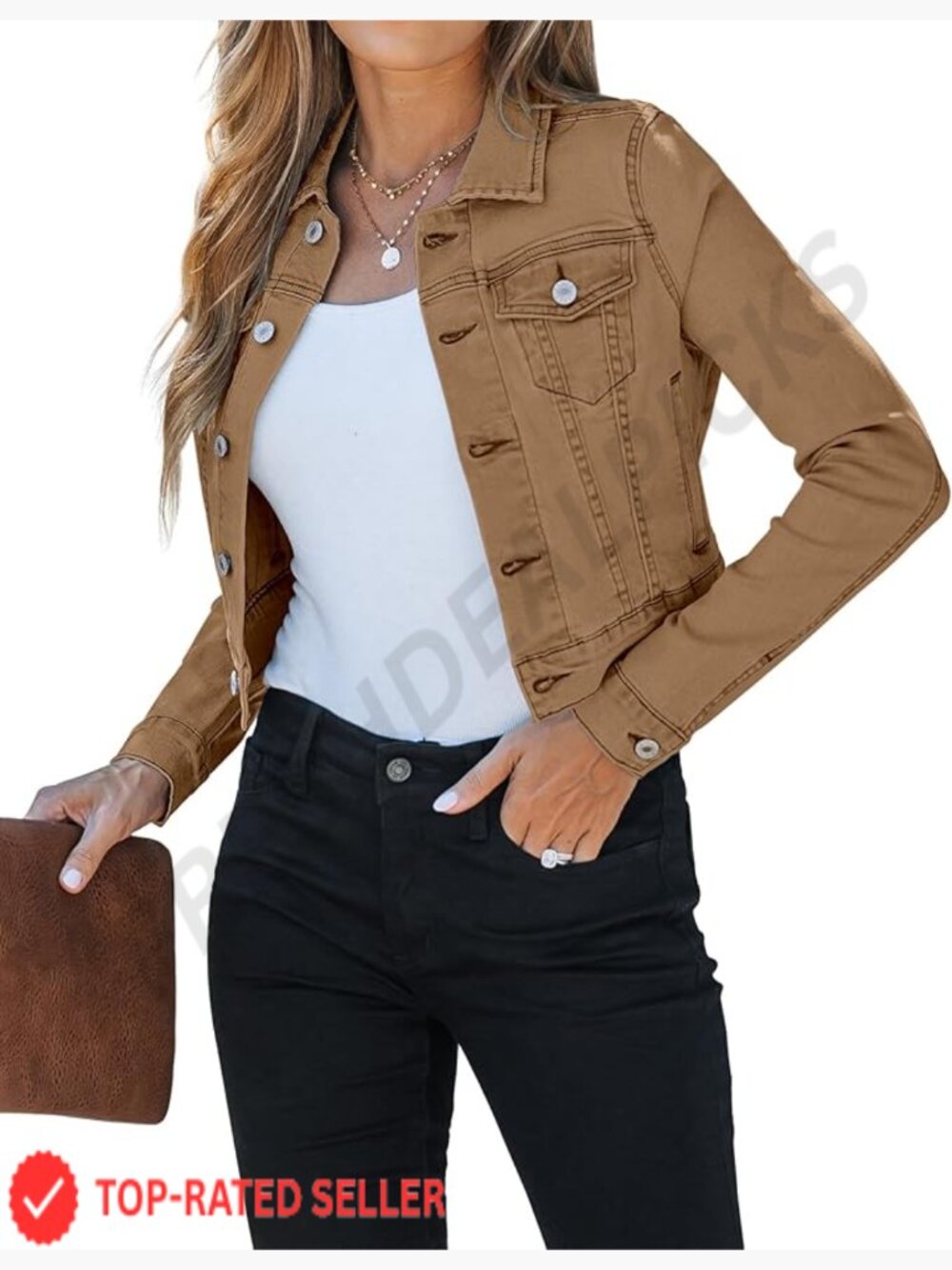 Cropped Denim Jacket Lightweight Stretchy Fitted Shacket Y2K Chic Casual